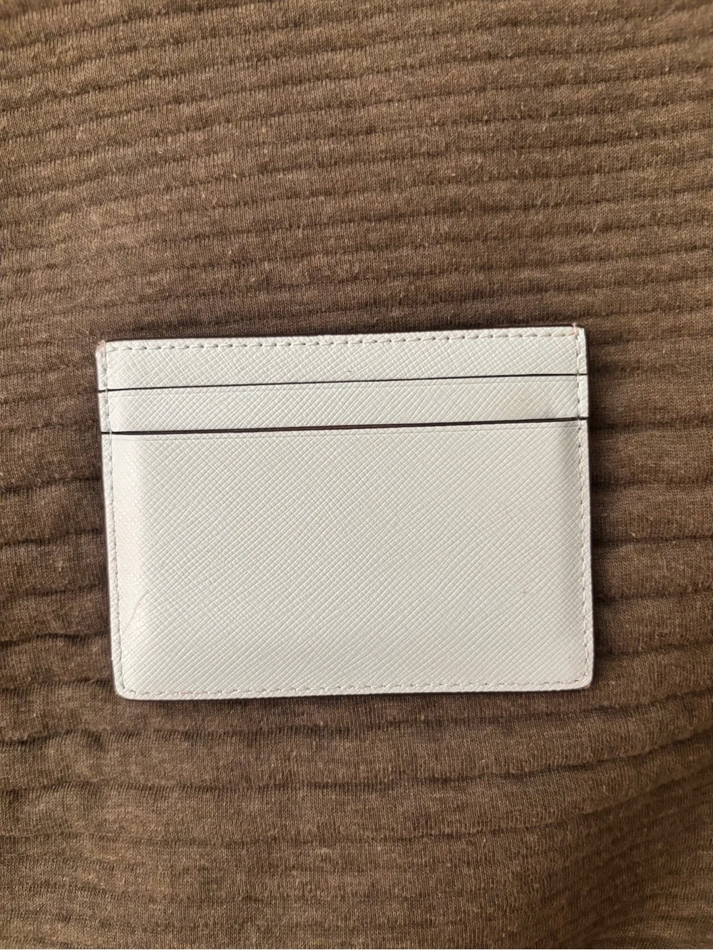 kate spade White Leather Card Case with Gold Logo